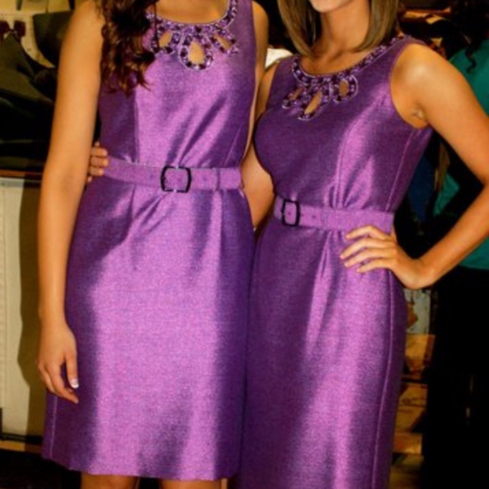 Iridescent purple cocktail dress
